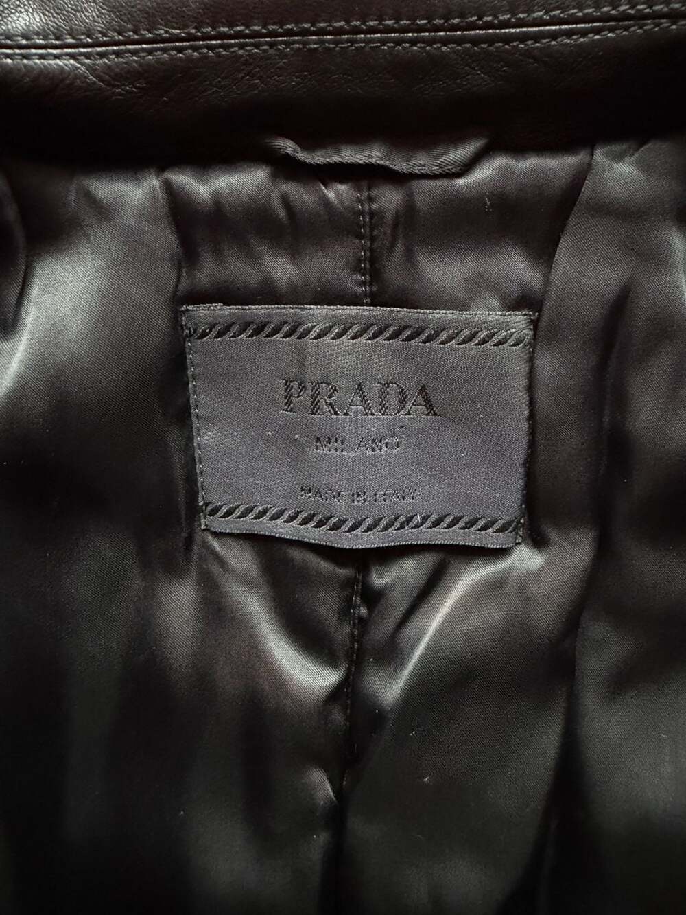 Prada Milano Black Nylon and Leather Jacket Size XL - Picture 2 of 9